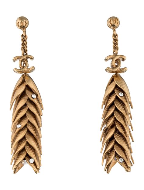 chanel wheat earrings|chanel earrings for sale.